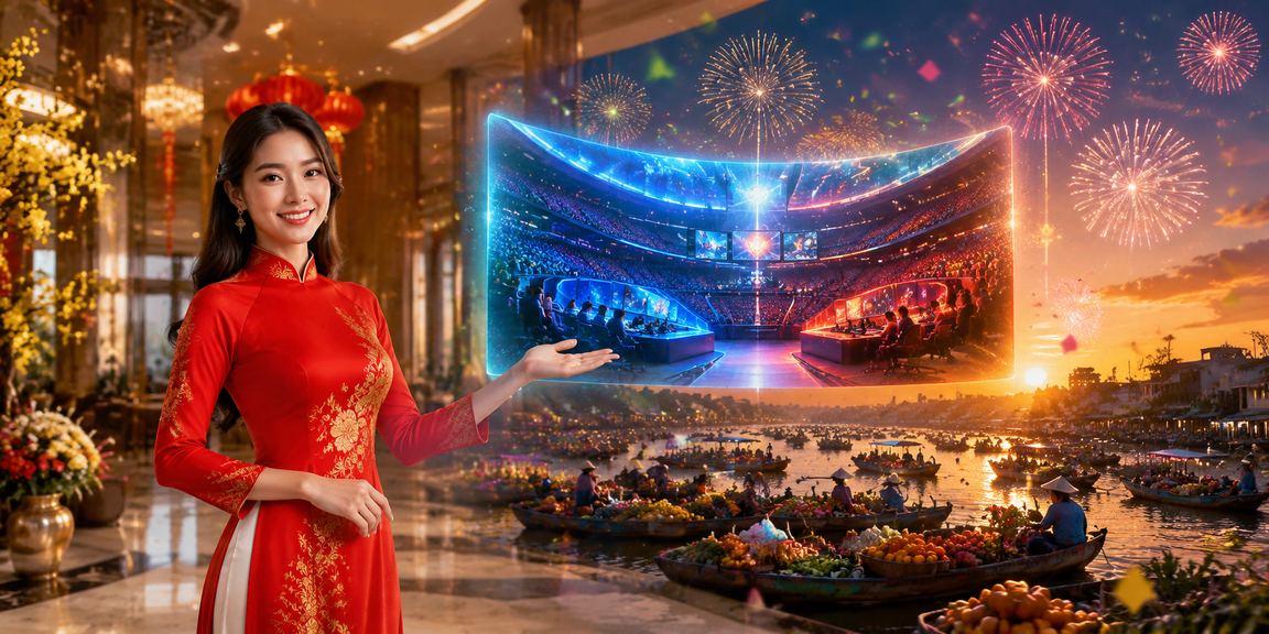 Lễ hội esports và cá cược thể thao sôi động tại Cần Thơ với màn hình LED và khán giả trẻ